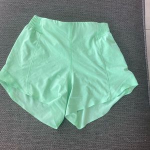 Scream green High waisted lululemon hotty hots. size 4, 4 inseam
